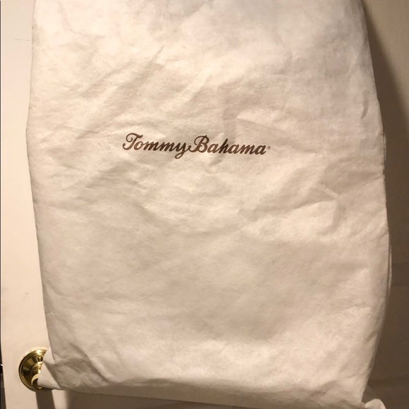 Tommy Bahama Brown Leather Palms Cage N/S Tote with Metallic Gold NWT - Picture 5 of 5